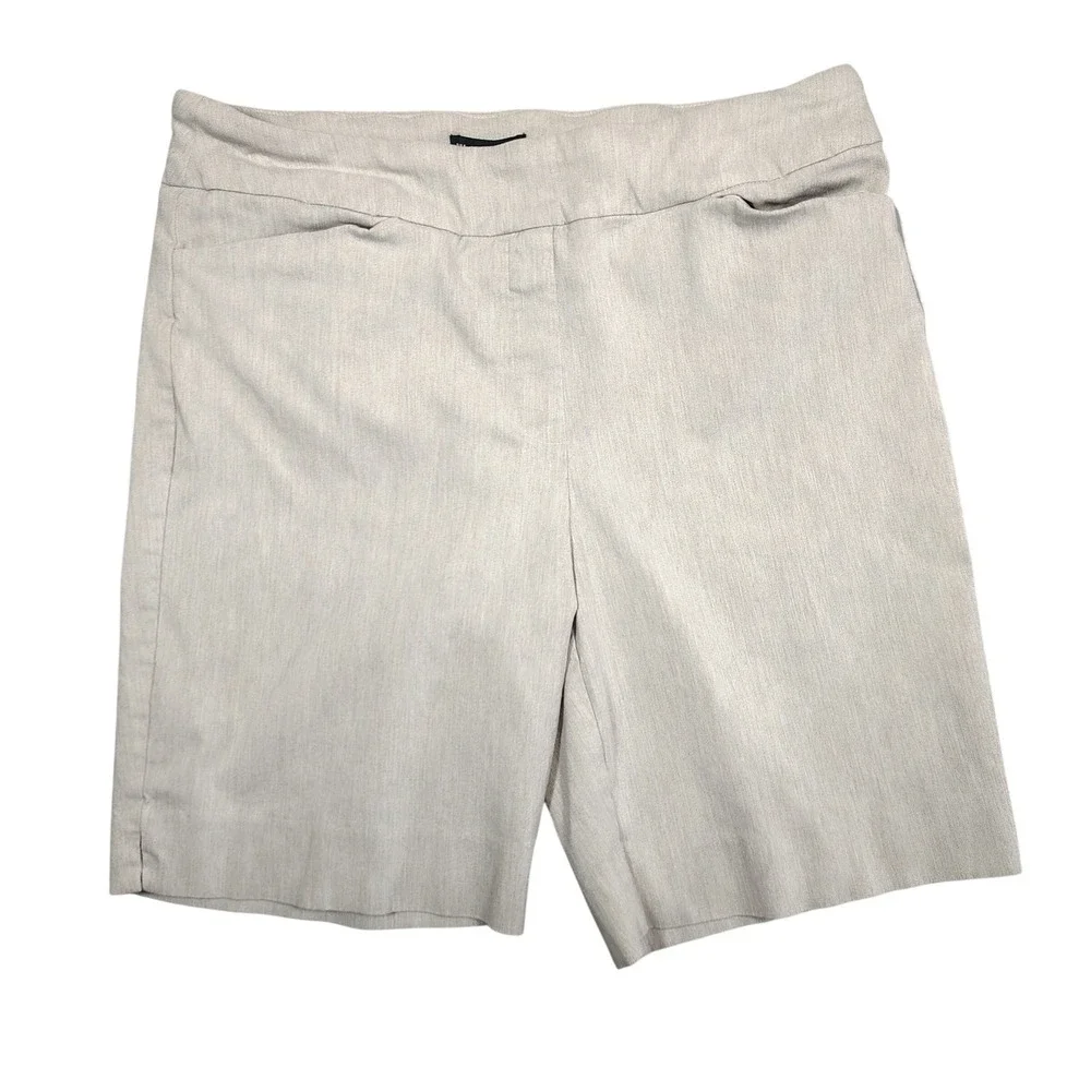 Hilary Radley Shorts Men Large Beige Pull-On Stretch Heathered Rayon Blend